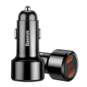Baseus Magic Series Dual QC Digital Display Fast Car Charger 45W - Black