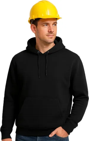 Bass Creek Outfitters Men's High Visibility Warm Sweatshirt - Safety Workwear Pullover Hoodie: Neon Yellow, Orange