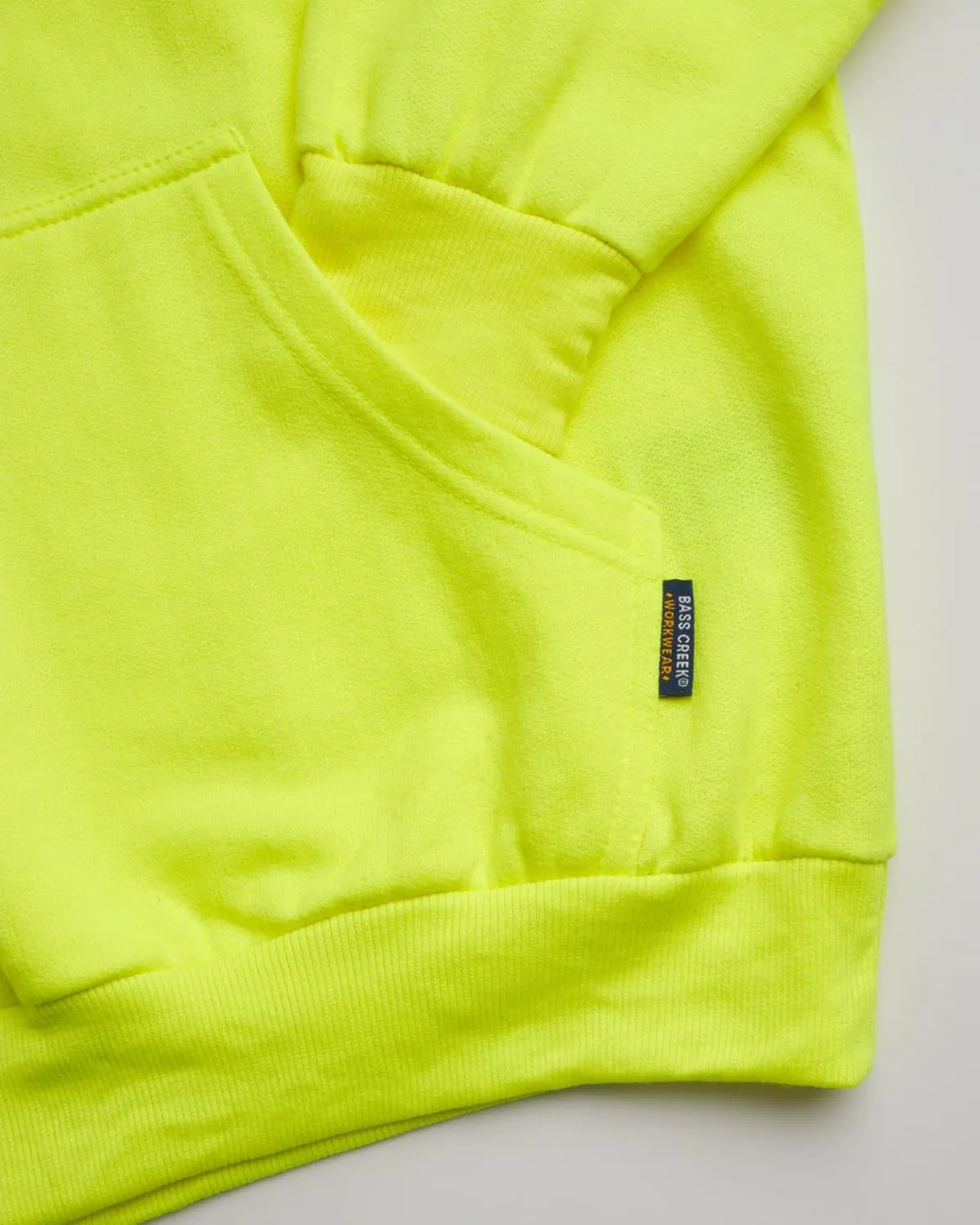 Bass Creek Outfitters Men's High Visibility Warm Sweatshirt - Safety Workwear Pullover Hoodie: Neon Yellow, Orange