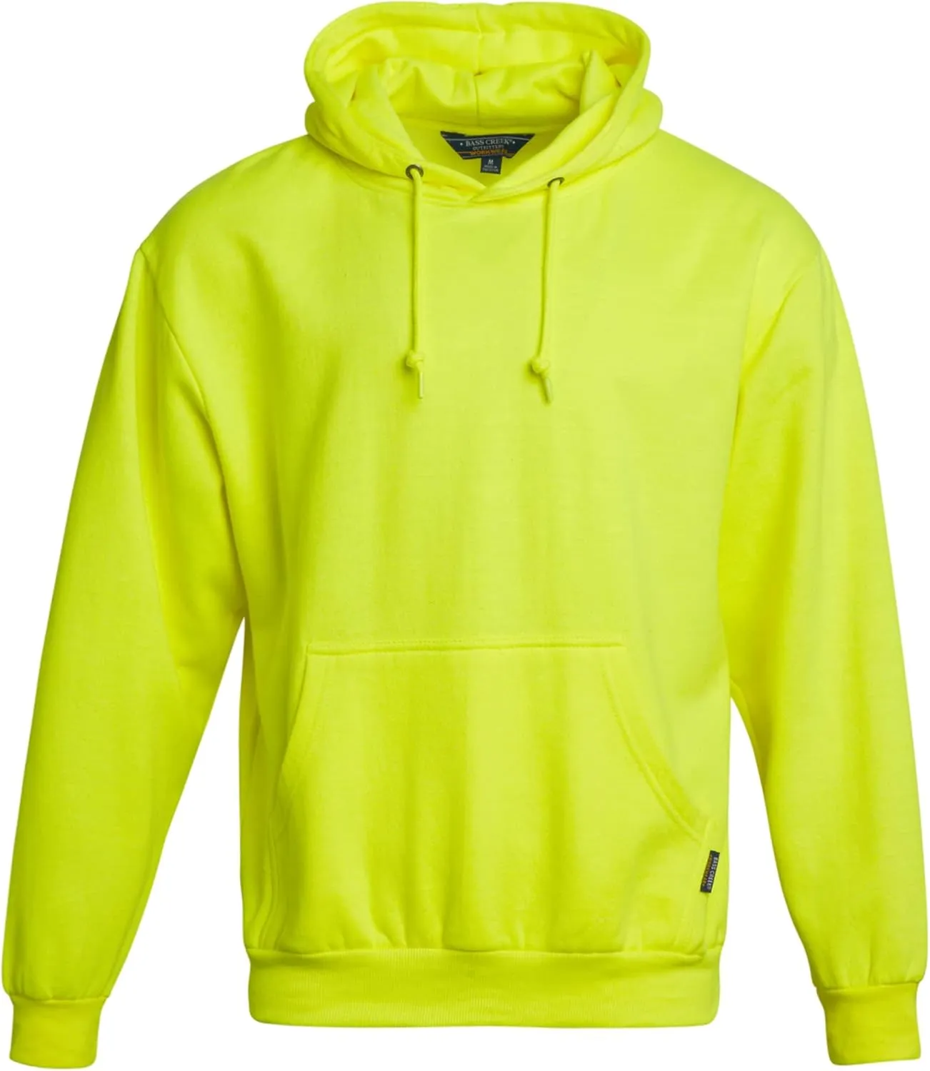 Bass Creek Outfitters Men's High Visibility Warm Sweatshirt - Safety Workwear Pullover Hoodie: Neon Yellow, Orange