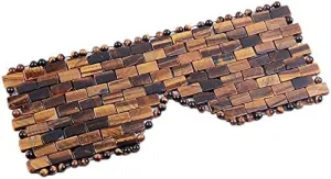 Be Meeting Natural Quartz Rose Crystal Sleep Mask Eye Cover Mask Yoga Meditation Energy Healing Crystal Anti-Aging Hand-Made Therapy Eye Masks Gift (Tiger Eye),Medium