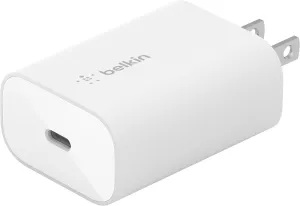 Belkin 25-Watt USB-C Wall ChargerPower Delivery PPS Fast Charging, for Apple iPhone 16 Series, Galaxy S25, iPad, AirPods, Nintendo Switch 2 & More