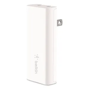 Belkin® BOOST CHARGE Dual Wall Charger with PPS   USB-C Cable with Lightning Connector, White