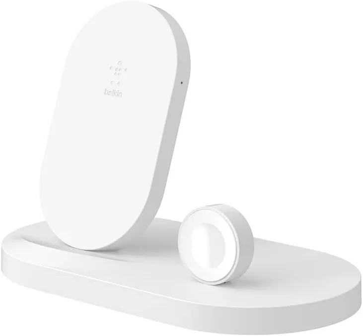 Belkin Boost Up Wireless Charging Dock for iPhone   Apple Watch   USB-A Port (Wireless Charger for iPhone XS, XS Max, XR, X, 8/8 Plus, Apple Watch 4, 3, 2, 1) - White