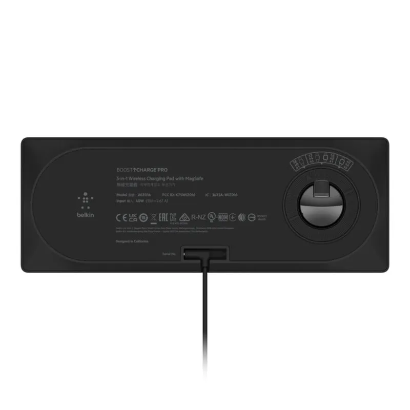 Belkin BoostCharge Pro 3-in-1 Wireless Charging Pad w/ MagSafe Charging 15W Black