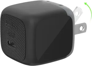 Belkin Compact Wall Charger 45W, USB-C Power Delivery Fast Charging for Apple iPhone 16, 15, 14, 13, Plus, Pro, Pro Max, Samsung Galaxy S25, Galaxy S24, Pixel 9, MacBook, iPad, AirPods, & More - Black