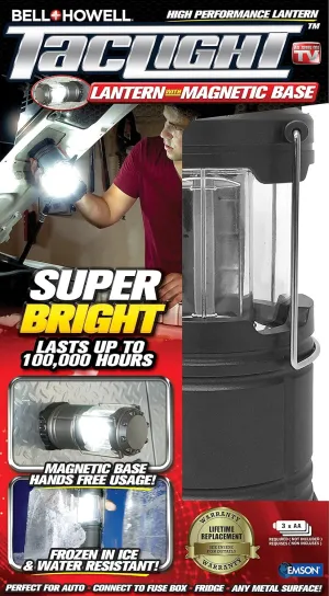 Bell   Howell Taclight LED Lantern 8" with Magnetic Base Portable Super Bright Light LED Collapsible Camping Light and Outdoor Torch, for Emergency Survival Lamp During Storms, Power Outages