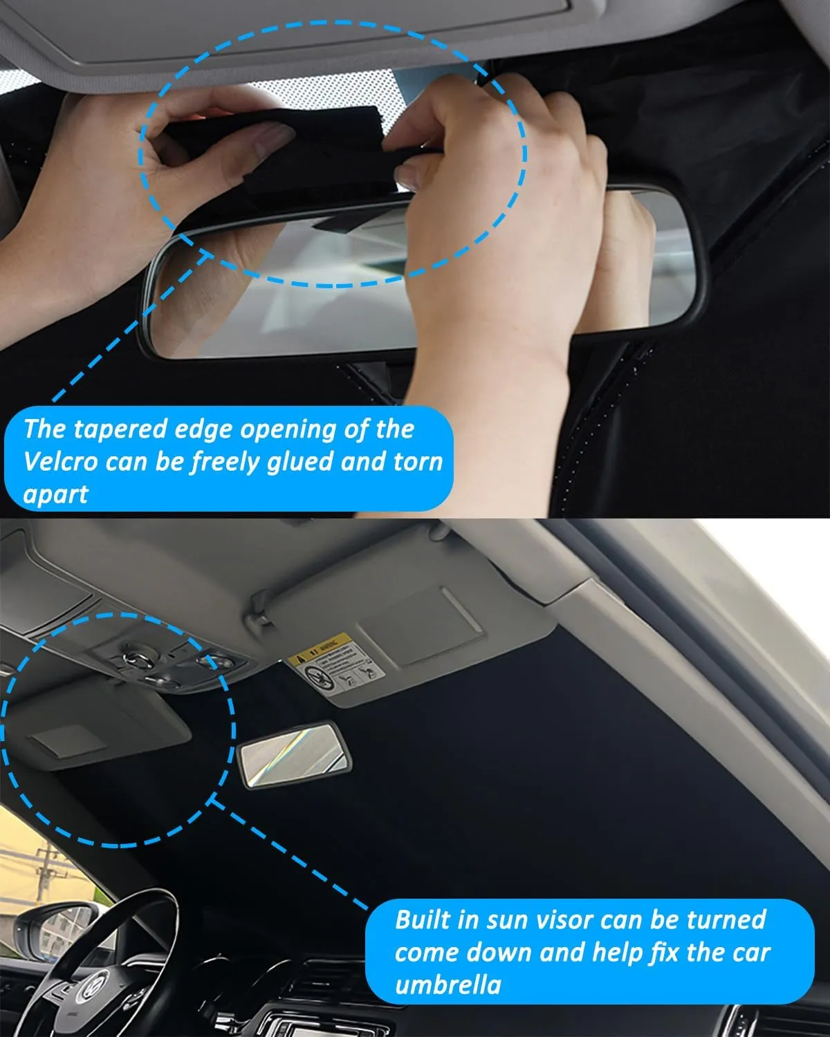 BESTVIEW Windshield Sun Shade Compatible with Mazda 3 Hatchback Sedan 2014-2018, Foldable Reflective Sunshade for Car Cover
