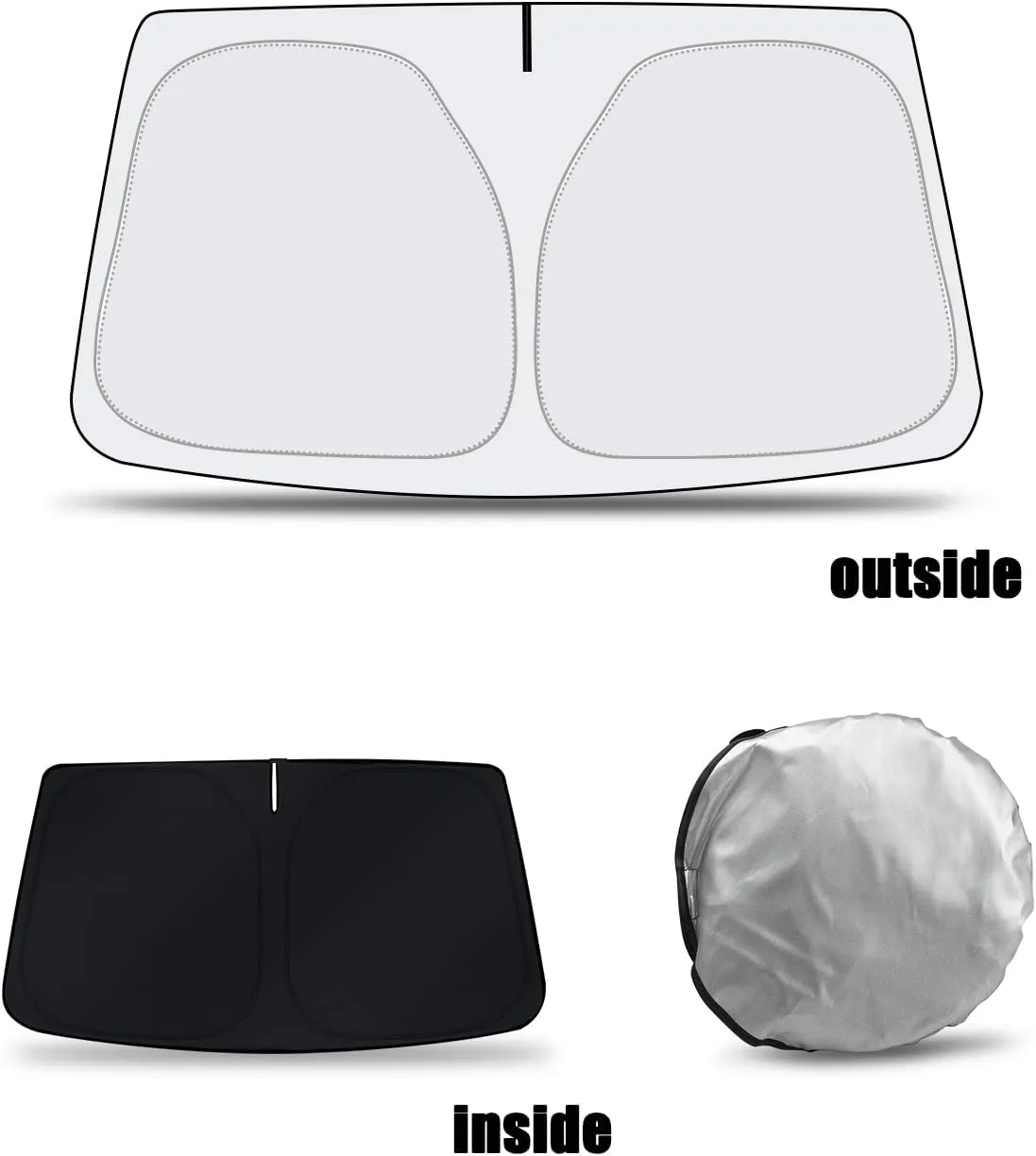 BESTVIEW Windshield Sun Shade Compatible with Mazda 3 Hatchback Sedan 2014-2018, Foldable Reflective Sunshade for Car Cover