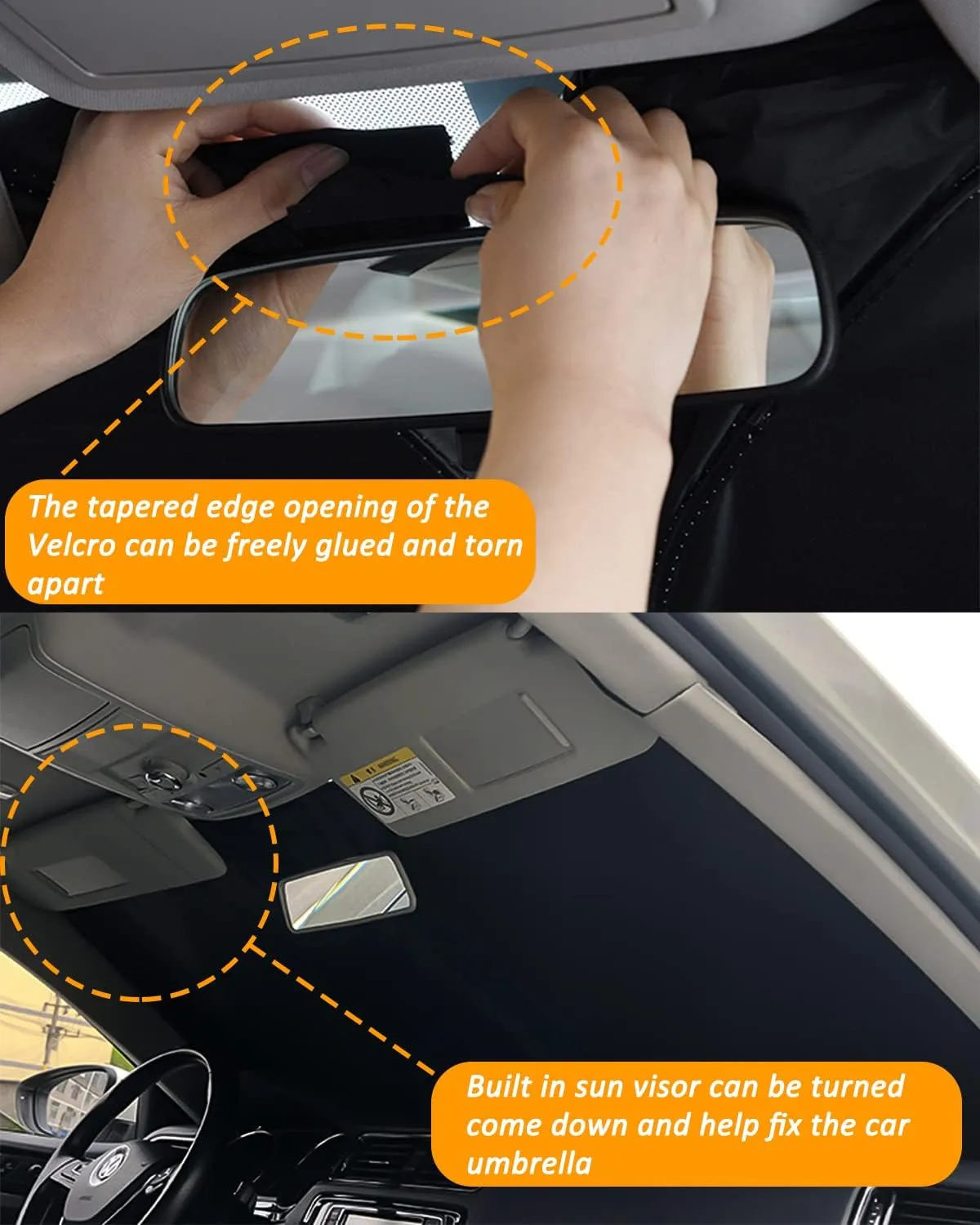 Bestview Windshield Sun Shade Compatible with Mini Cooper 2015-2023, Foldable Reflective Sun Visor Protector, 3 Layers 210T Material