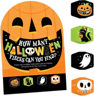 Big Dot of Happiness Jack-O'-Lantern Halloween - Kids Halloween Party Scavenger Hunt - 1 Stand and 48 Game Pieces - Hide and Find Game
