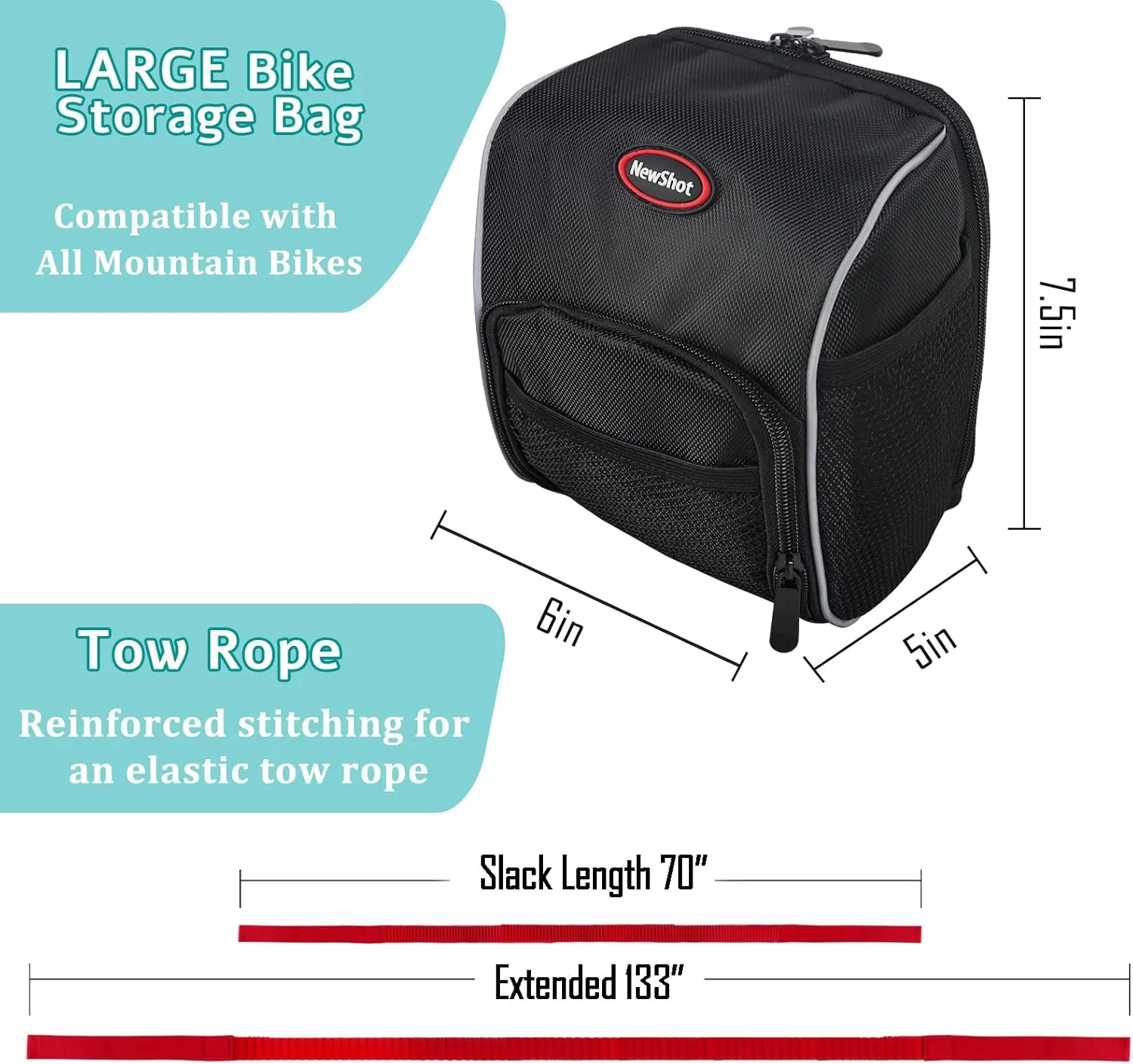 Bike Bungee Tow Rope, All Bicycle Leash for Kids Adult Long Trip MTB & Cycling Pull Strap