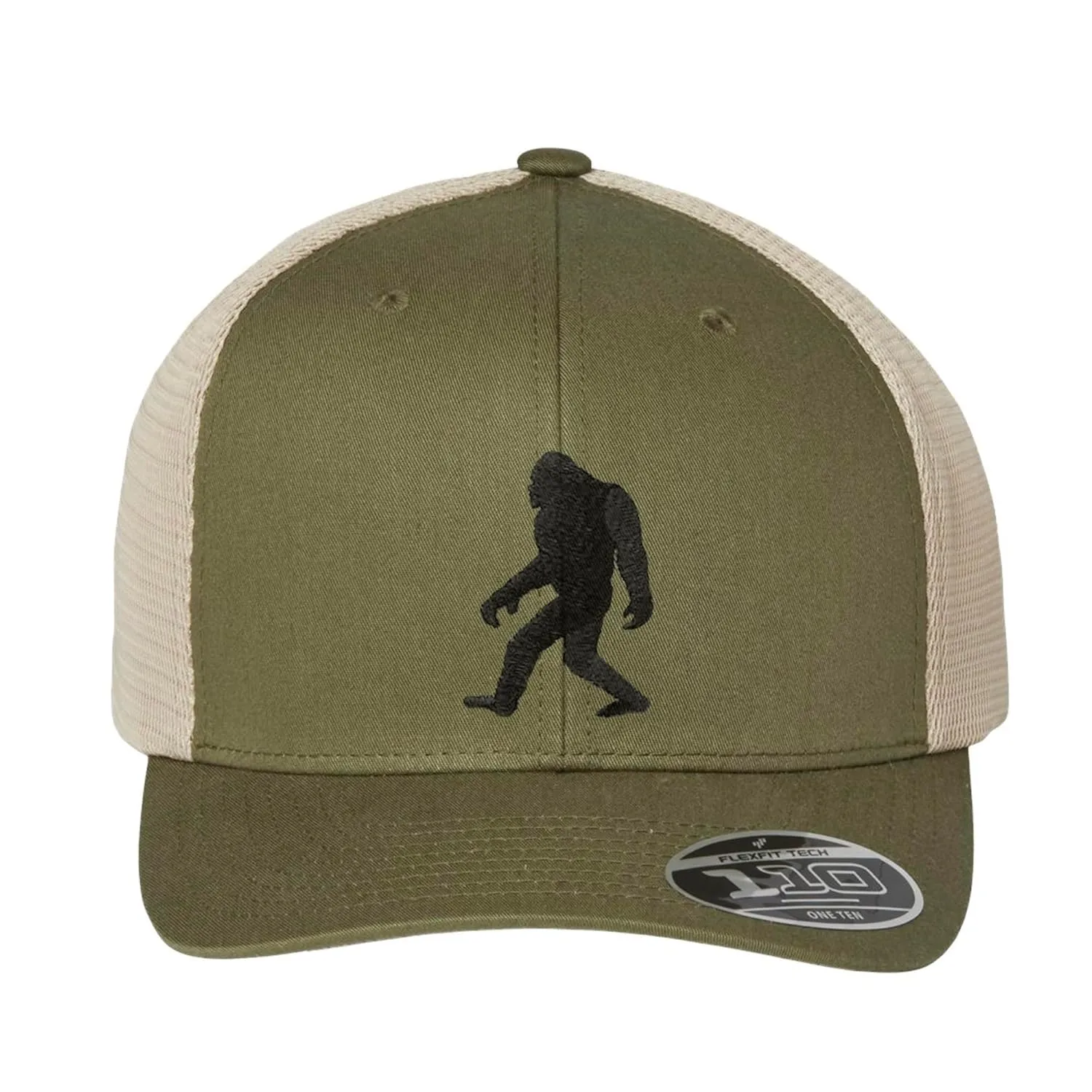 Black Lantern Trucker Hats - Bigfoot Hat - Snapback Adjustable Trucker Hats for Men and Women - Trucker & Baseball Caps for Men - Outdoor Aesthetic Headwear (Olive/Tan)