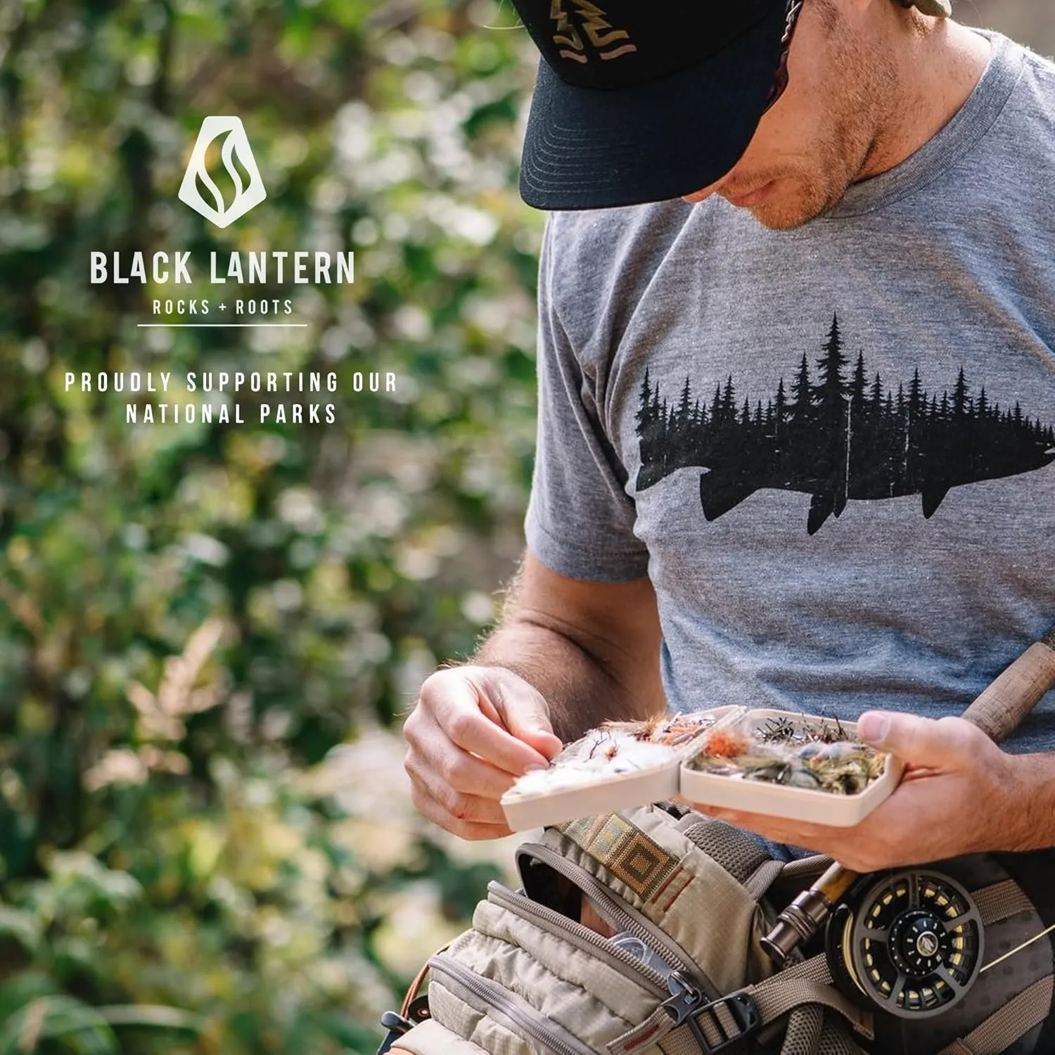 Black Lantern Trucker Hats - Curved Bill Snapback Adjustable Trucker Hat for Men and Women - Nature Themed Trucker Caps for Nature Lovers - Trucker & Baseball Caps - Outdoor Aesthetic Headwear (Nature Guitar)