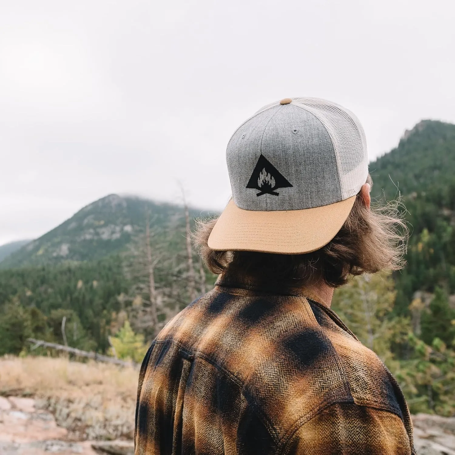 Black Lantern Trucker Hats - Curved Bill Snapback Adjustable Trucker Hat for Men and Women - Nature Themed Trucker Caps for Nature Lovers - Trucker & Baseball Caps - Outdoor Aesthetic Headwear (Nature Guitar)