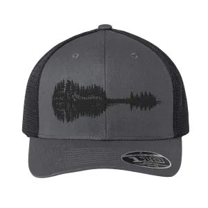 Black Lantern Trucker Hats - Curved Bill Snapback Adjustable Trucker Hat for Men and Women - Nature Themed Trucker Caps for Nature Lovers - Trucker & Baseball Caps - Outdoor Aesthetic Headwear (Nature Guitar)