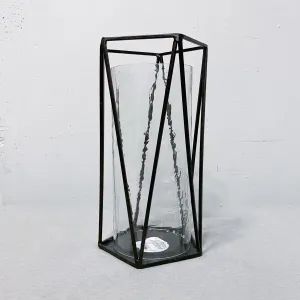 Black Metal Hurricane Candle Holder