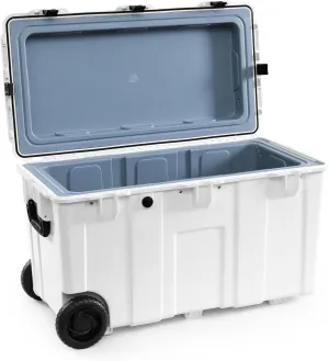 BluBox Hard Cooler Box, Heavy-Duty for Extended Outdoor Use, Camping, Fishing, White