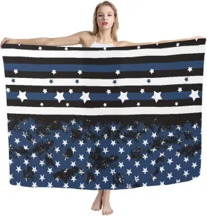 Blue American Flag Waterproof Sandproof Beach Blanket for Adults Outdoor Beach Mat Woven Lightweight Foldable Picnic Mat for Travel Camping Hiking Beach Towel Large