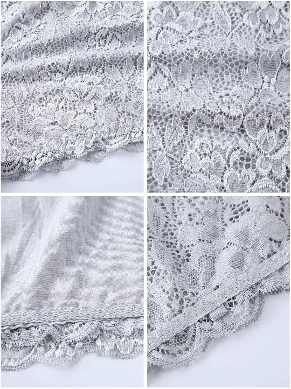 Boao 3 Pieces Women's Floral Lace Tube Top Bandeau Strapless Bras Seamless Stretchy Chest Wrap