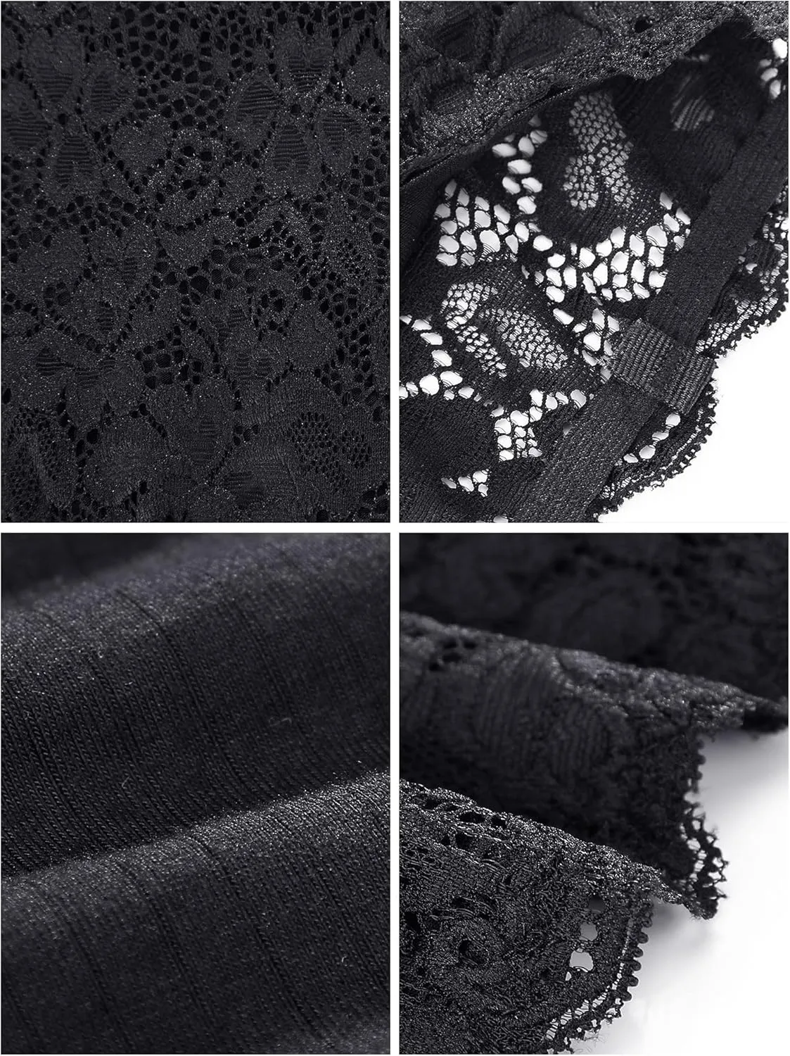 Boao 3 Pieces Women's Floral Lace Tube Top Bandeau Strapless Bras Seamless Stretchy Chest Wrap