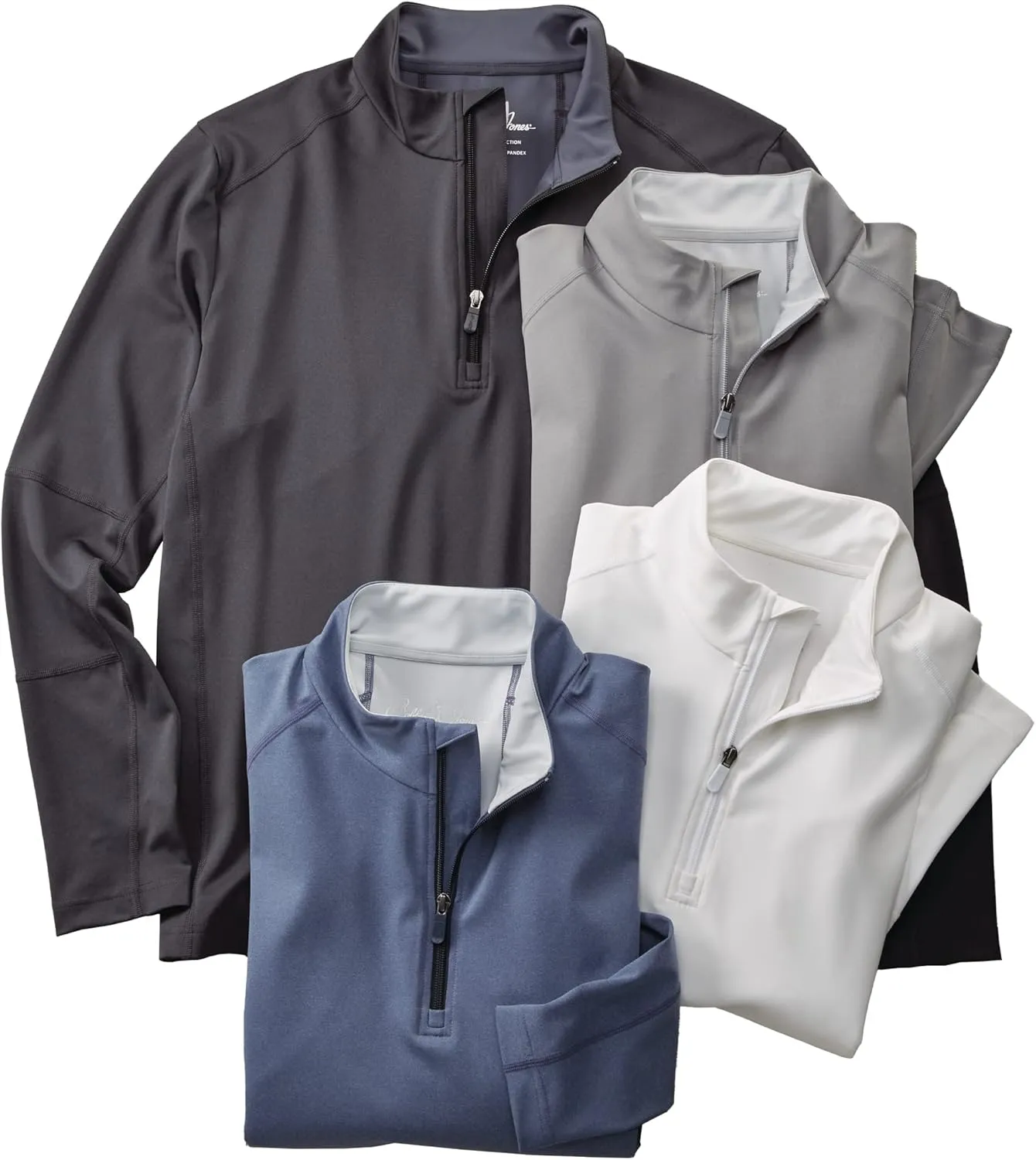 Bobby Jones Golf Apparel - Performance Viking Quarter-Zip Long-Sleeve Polyester/Spandex Pullover Sweater for Men
