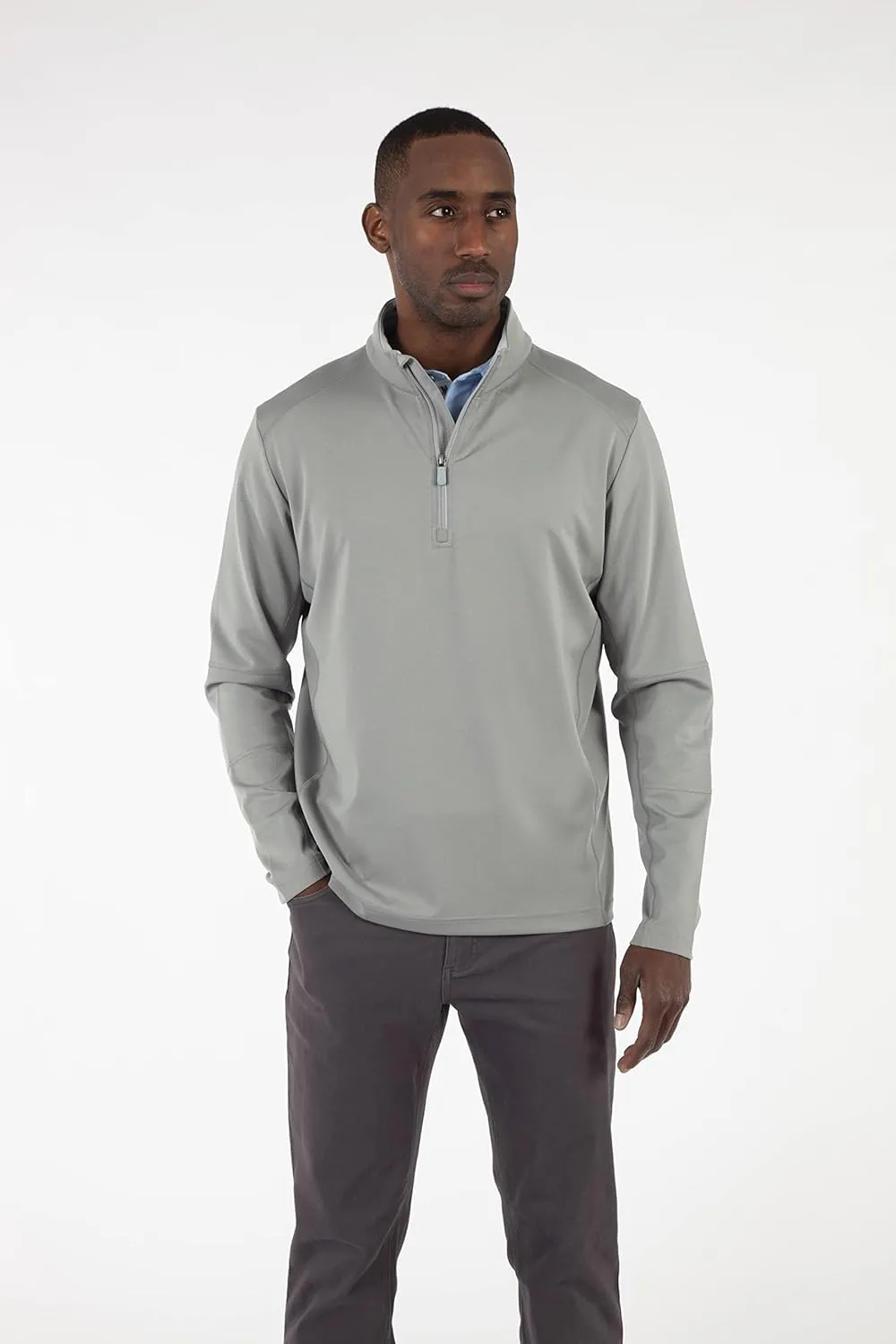 Bobby Jones Golf Apparel - Performance Viking Quarter-Zip Long-Sleeve Polyester/Spandex Pullover Sweater for Men