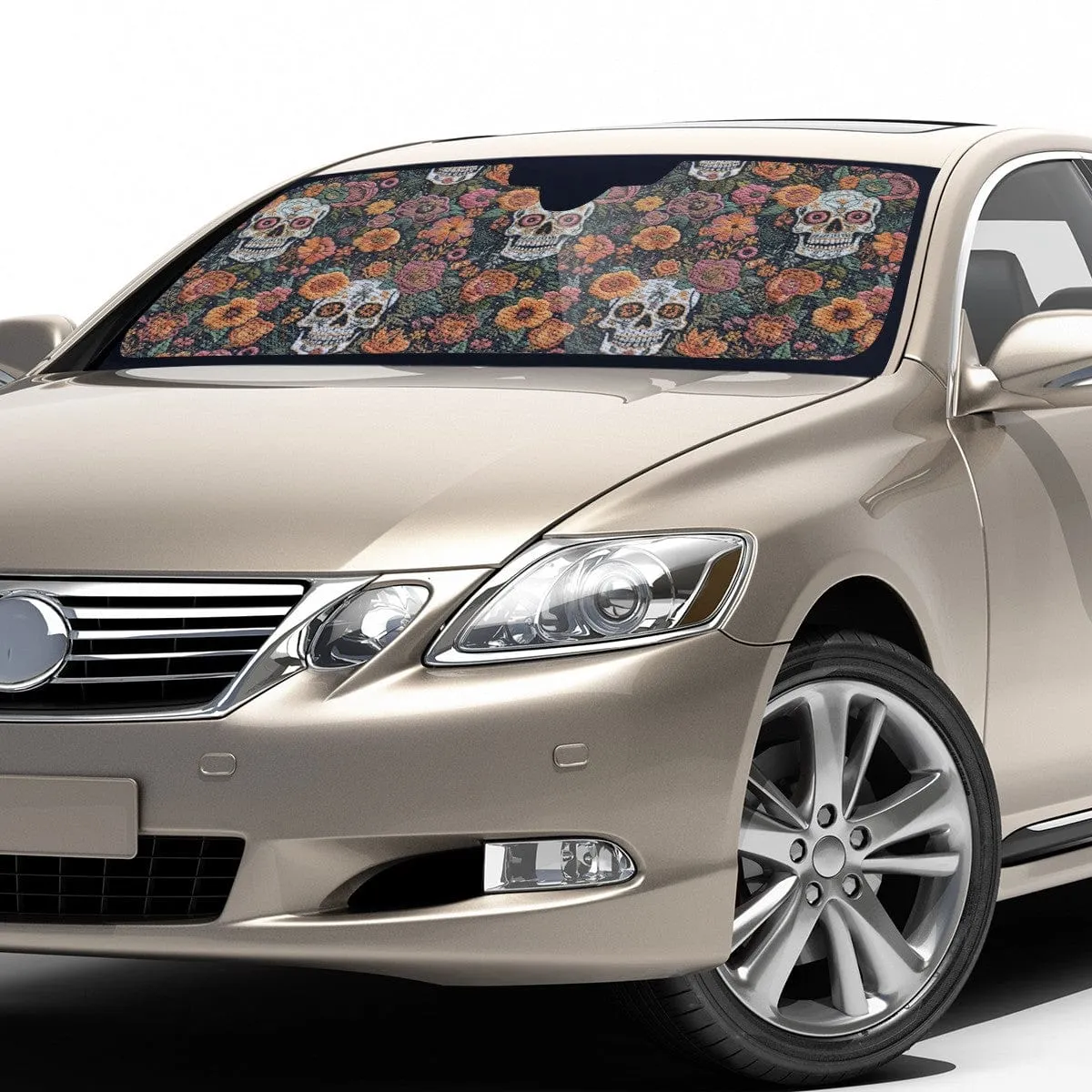 Boho Skulls Car Shade