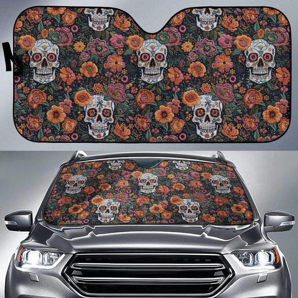 Boho Skulls Car Shade