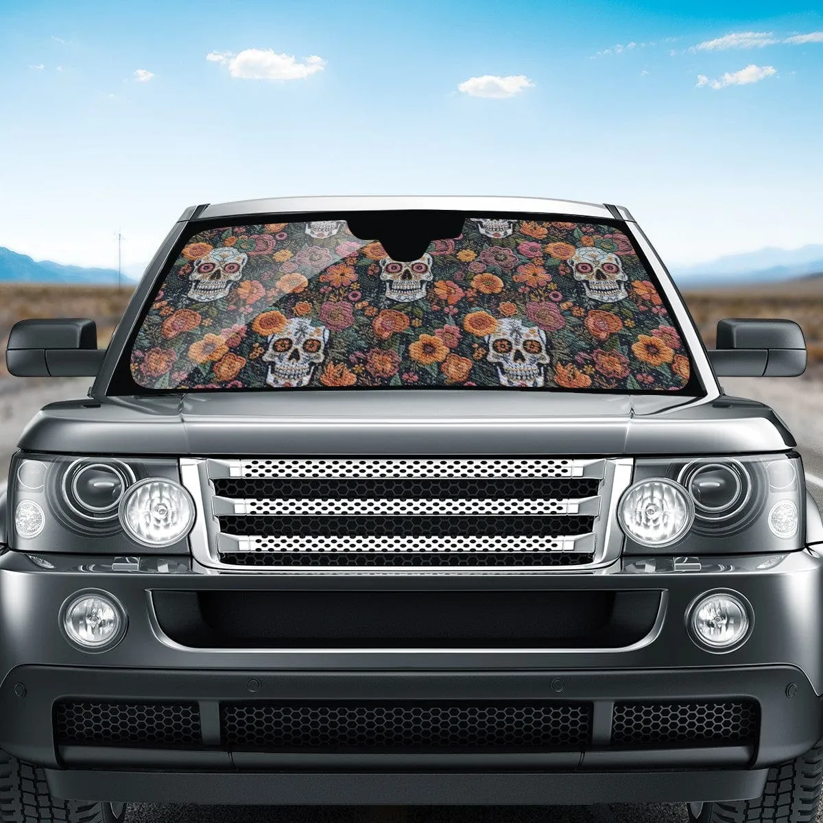 Boho Skulls Car Shade