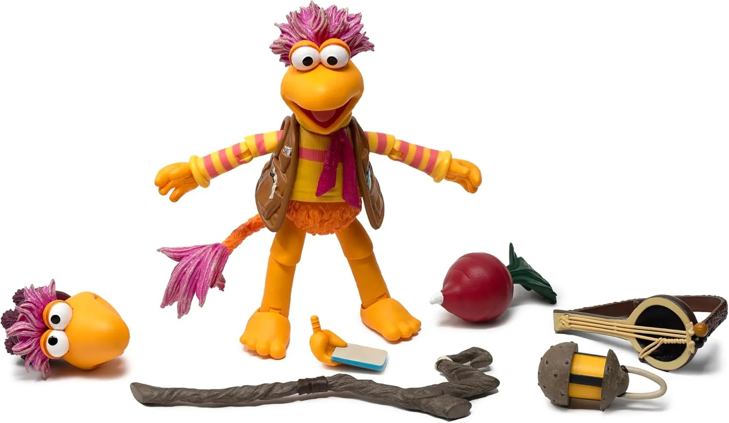 Boss Fight Studio GOBO, Fraggle Rock Collectible Action Figure – Highly Articulated Figurine with Accessories Including Postcard, Lantern, Guitar, Radish, Interchangeable Hands and Expression – 1:12