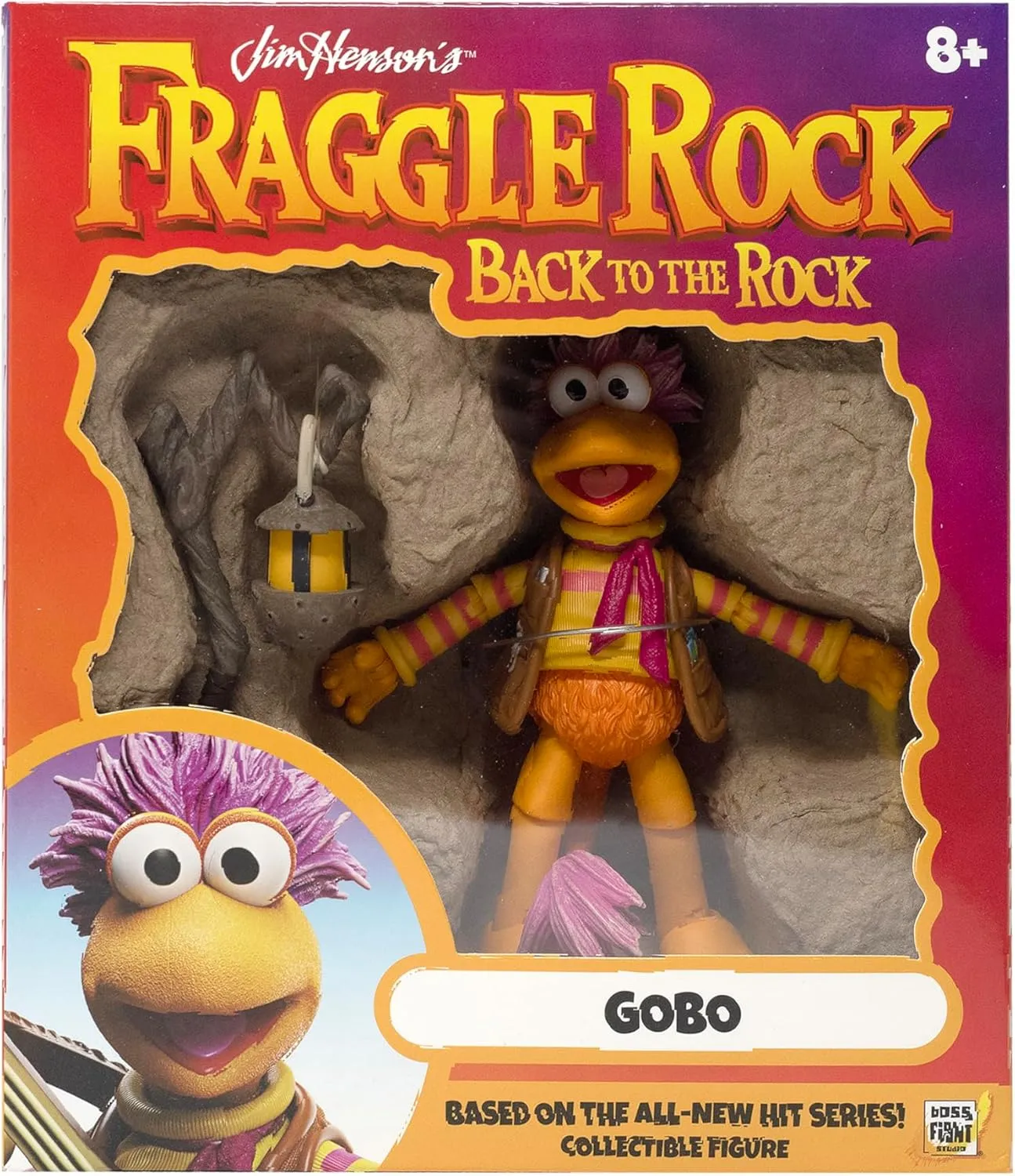 Boss Fight Studio GOBO, Fraggle Rock Collectible Action Figure – Highly Articulated Figurine with Accessories Including Postcard, Lantern, Guitar, Radish, Interchangeable Hands and Expression – 1:12