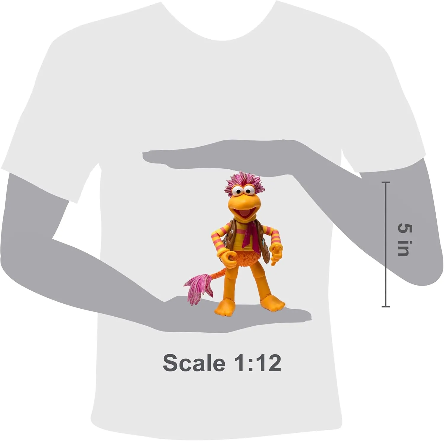 Boss Fight Studio GOBO, Fraggle Rock Collectible Action Figure – Highly Articulated Figurine with Accessories Including Postcard, Lantern, Guitar, Radish, Interchangeable Hands and Expression – 1:12