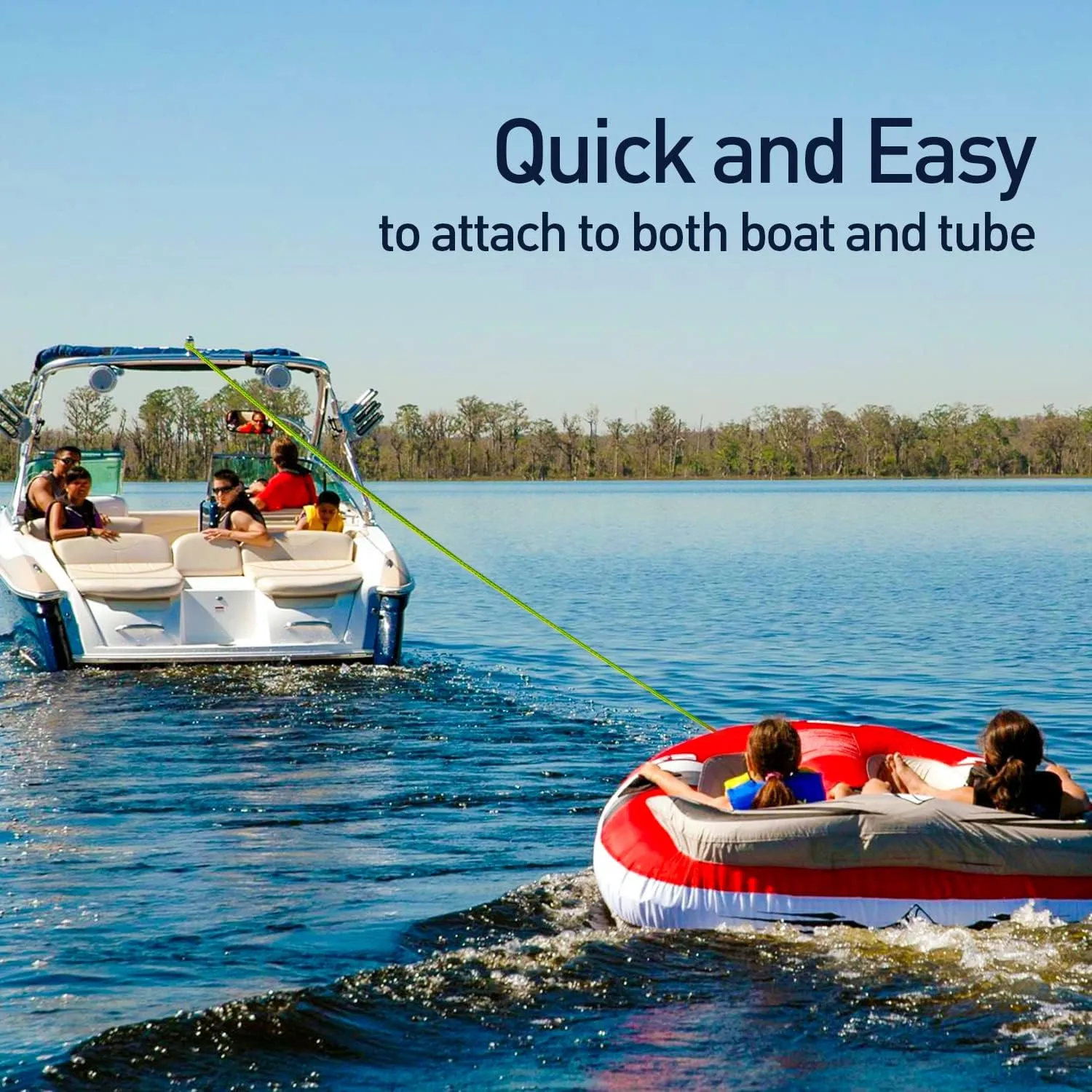 Botepon Tow Rope for Tubing, Tow Rope for Towable Tubes for Boating, Tow Rope for Pulling Tube with Pontoon Boat Jet Ski, 60ft