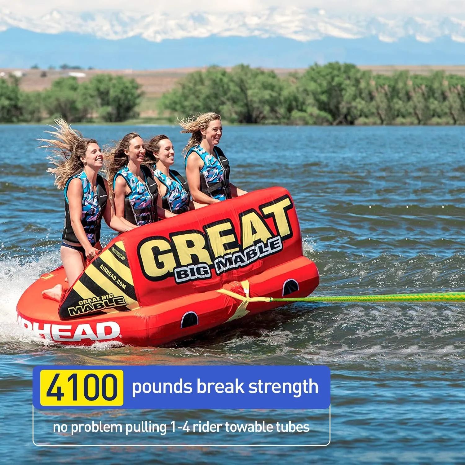 Botepon Tow Rope for Tubing, Tow Rope for Towable Tubes for Boating, Tow Rope for Pulling Tube with Pontoon Boat Jet Ski, 60ft