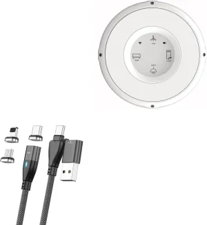 BoxWave Cable Compatible with Linxura SmartHome Controller - MagnetoSnap PD AllCharge Cable (100W), Magnet Charging Braided USB Type-C Micro - Jet Black