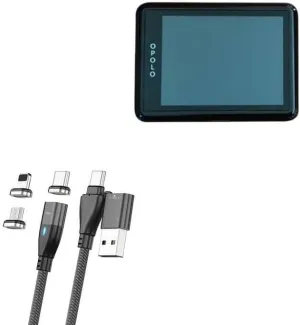 BoxWave Cable Compatible with Opolo High-Security Crypto Wallet - MagnetoSnap PD AllCharge Cable (100W), Magnet Charging Braided USB Type-C Micro - Jet Black