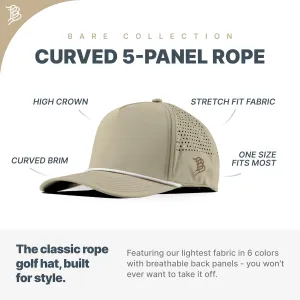 Branded Bills America Script Colored Leather 5 Panel Rope, Lightweight, Comfortable Baseball Cap