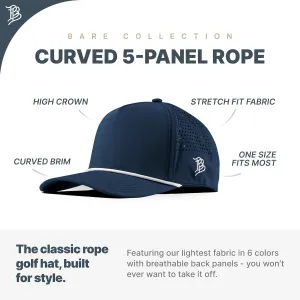 Branded Bills Old Glory PVC Curved 5 Panel Rope Hat, Fits 7-7 7/8, Adjustable Snapback