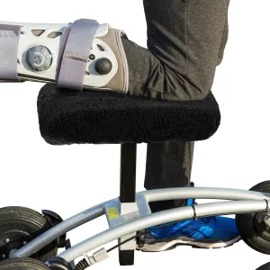 Breling Knee Scooter Pad Cover Faux Sheepskin Scooter Seat Cushion Memory Foam Knee Scooter Cushion Soft Plush Walker Seat Cover Universal for Comfort During Injury(Black)