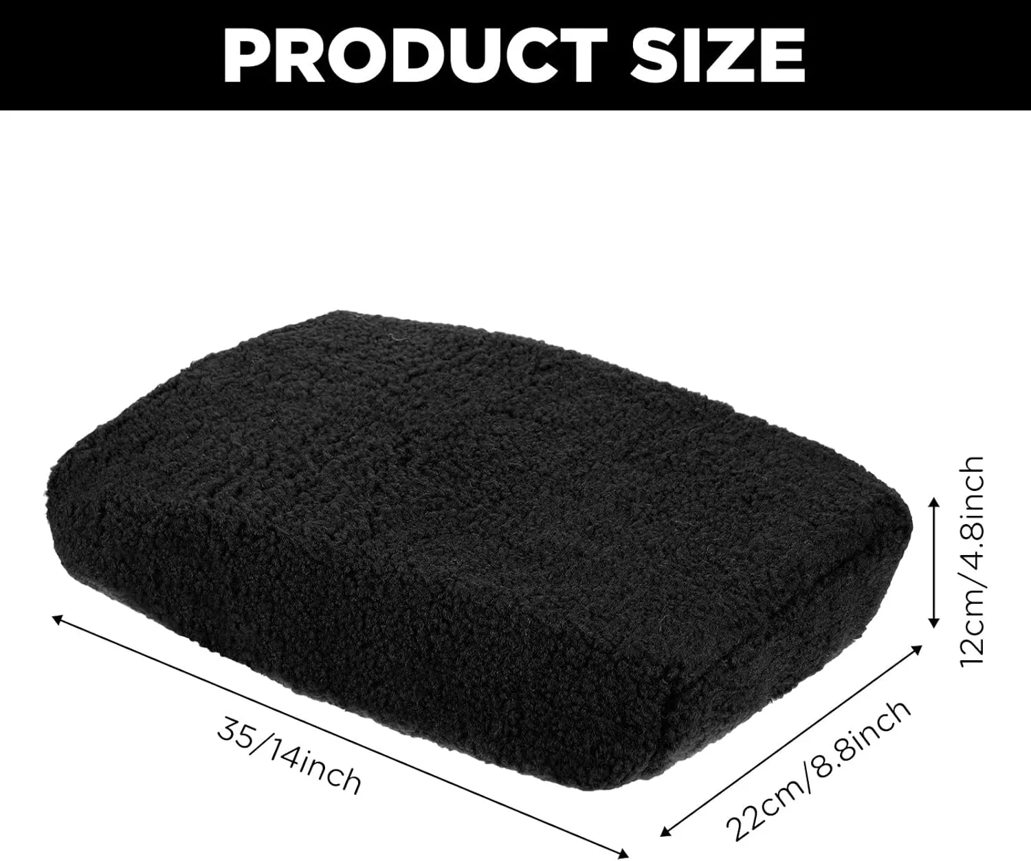 Breling Knee Scooter Pad Cover Faux Sheepskin Scooter Seat Cushion Memory Foam Knee Scooter Cushion Soft Plush Walker Seat Cover Universal for Comfort During Injury(Black)