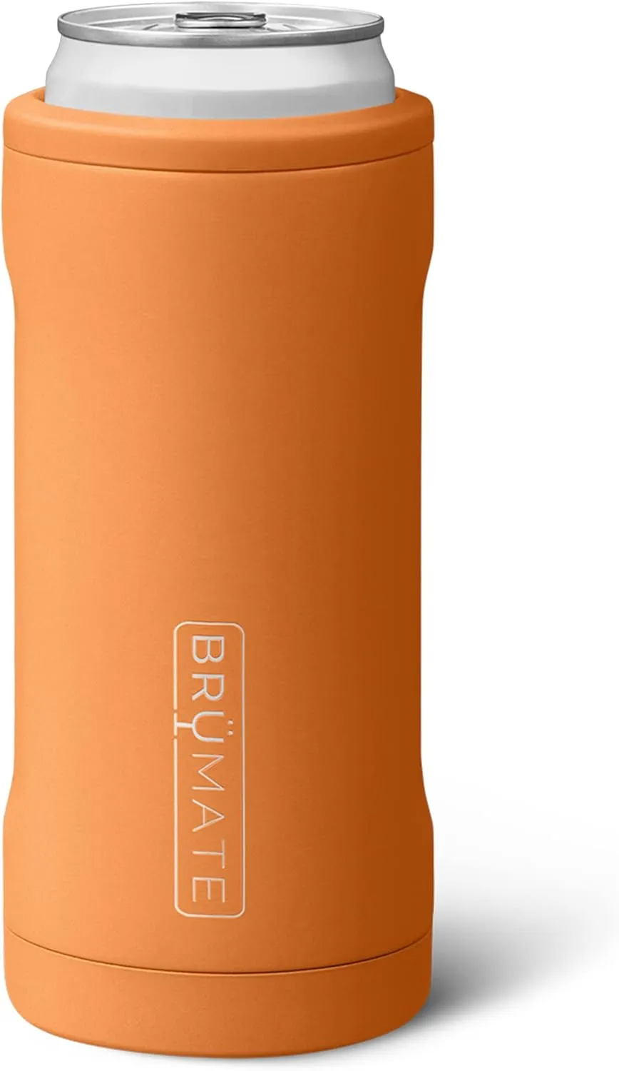 BrMate Hopsulator Slim 12oz Can Cooler | Insulated Stainless Steel Drink Holder for Hard Seltzer, Beer, Soda, Energy Drinks (Matte Clay)