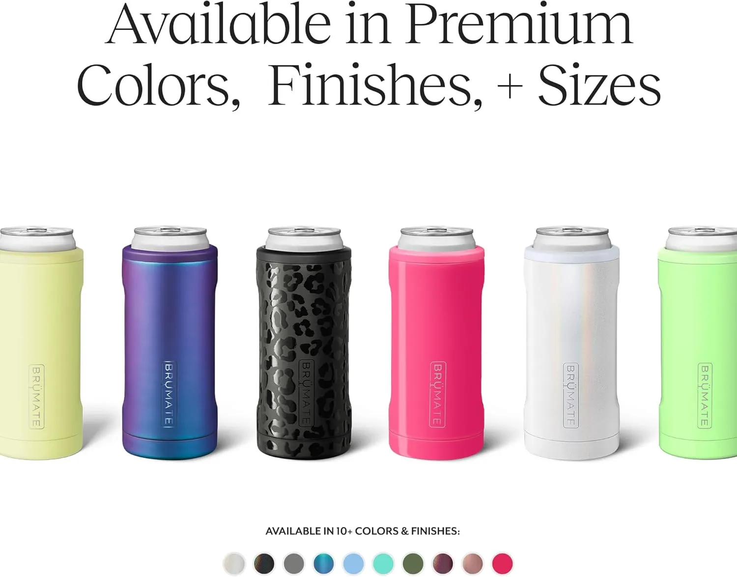 BrüMate Hopsulator Slim Can Cooler Insulated for 12oz Slim Cans | Skinny Can Insulated Stainless Steel Drink Holder for Hard Seltzer, Beer, Soda, and Energy Drinks (Guava)