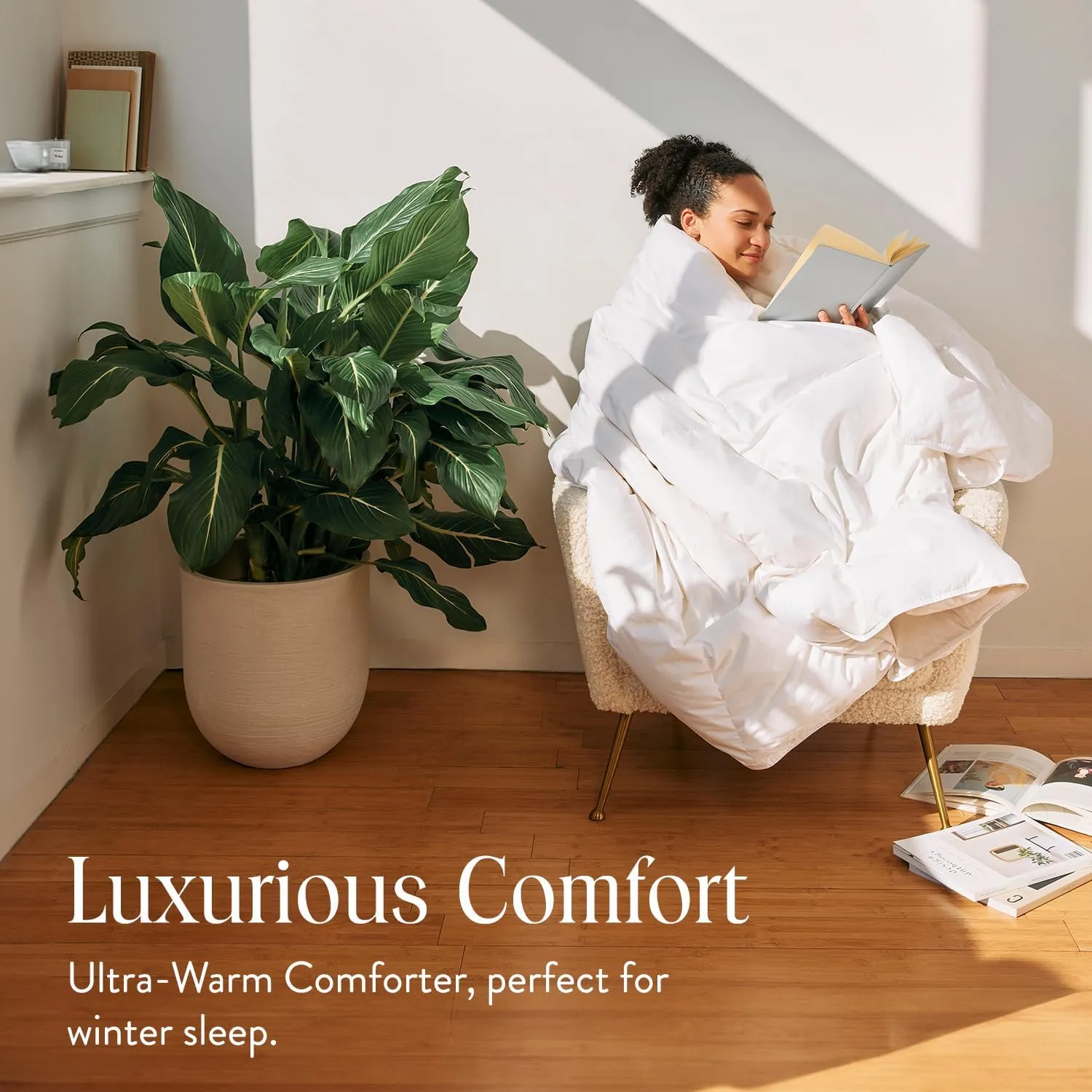 Brooklinen Ultra Warm Luxury Down Comforter, 100% Natural Canadian Duck Down Duvet Insert - 750 Fill Power, Baffle Box Construction, 100% Cotton Shell, Full/Queen Size Comforter