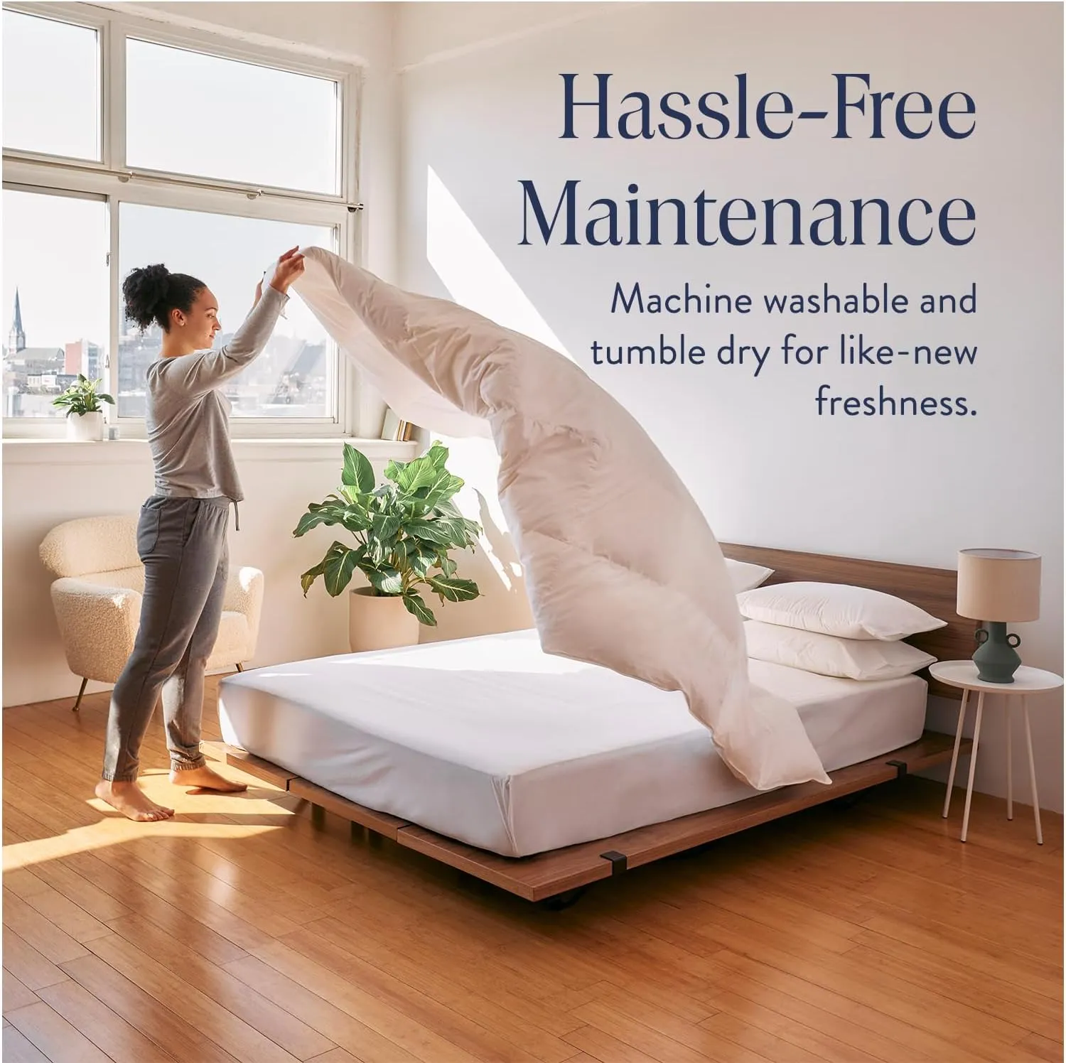 Brooklinen Ultra Warm Luxury Down Comforter, 100% Natural Canadian Duck Down Duvet Insert - 750 Fill Power, Baffle Box Construction, 100% Cotton Shell, Full/Queen Size Comforter