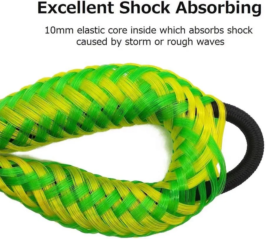 Bungee Dock Line Dockline for Boats Mooring Rope Bungee Cord Docking String Shock Bungee Docking Ropes for Boat Kayak, Jet Ski, Pontoon, Canoe, Power Boat WaveRunner Green (4X)