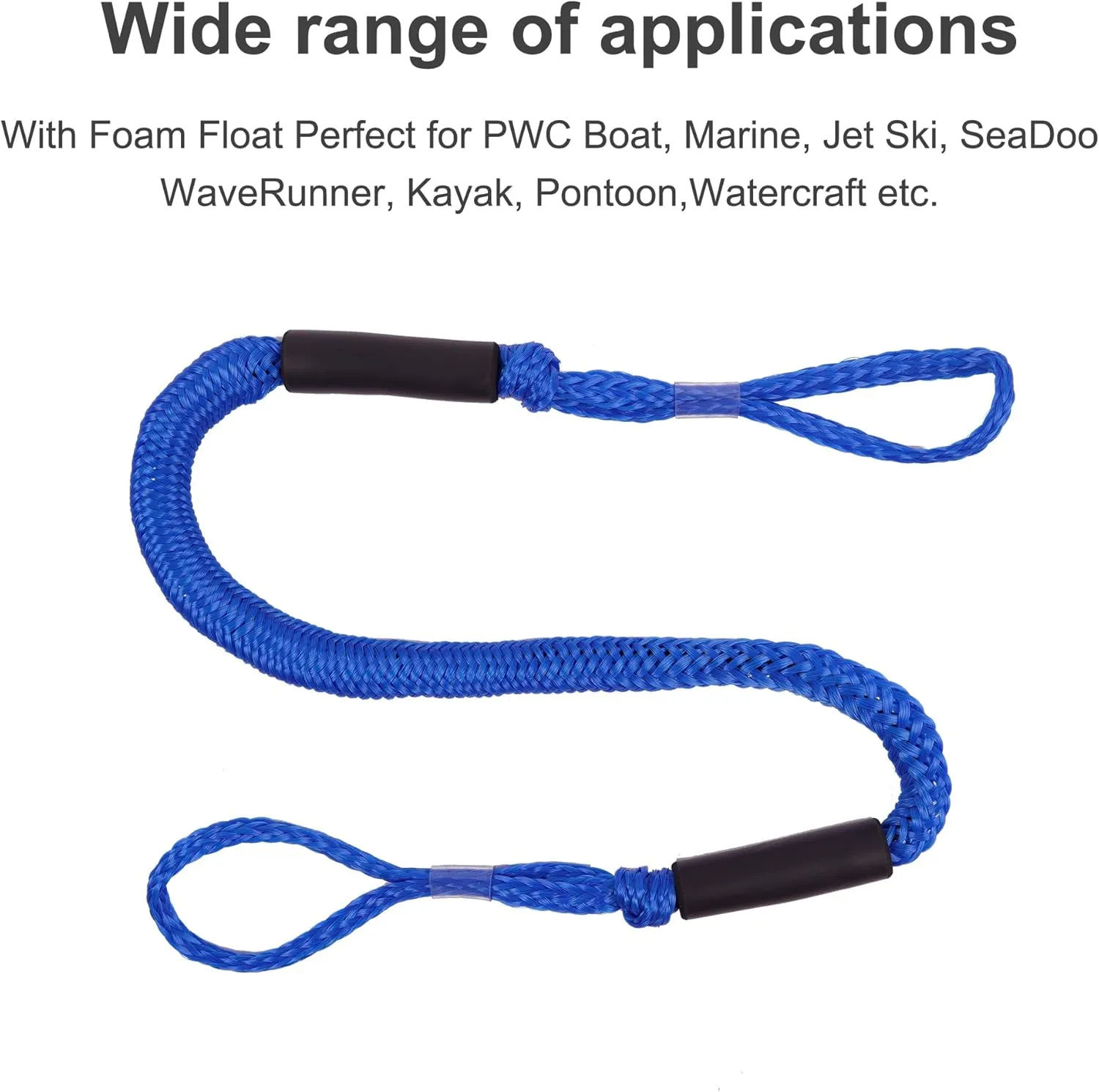 Bungee Dock Line Mooring Rope Bungee Cord Docking String Dockline for Boats, Kayak, Jet Ski, Pontoon, Canoe, Power Boat WaveRunner Blue (4X)