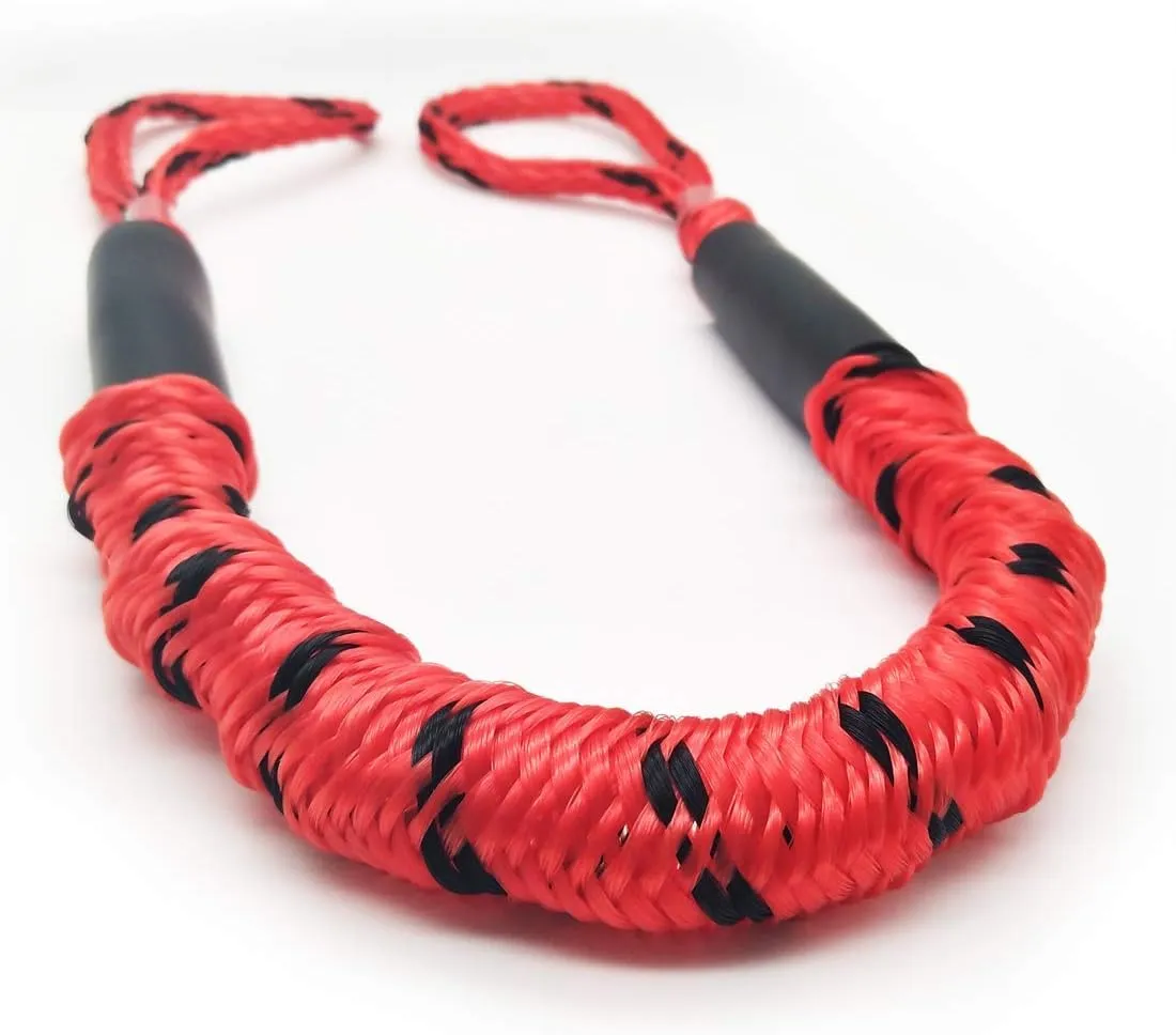 Bungee Dock Lines - Boat Accessories - 4 Feet Shock Cords Docking Rope Mooring Rope for PWC,Jet ski,Pontoon,Kayak,Canoe,Power Boat,Watercraft (Red and Black)