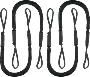 Bungee Dock Lines for Boats Mooring Rope Bungee Boat Dock Line for Jet Ski Pontoon Kayak Accessories(Black 4P)