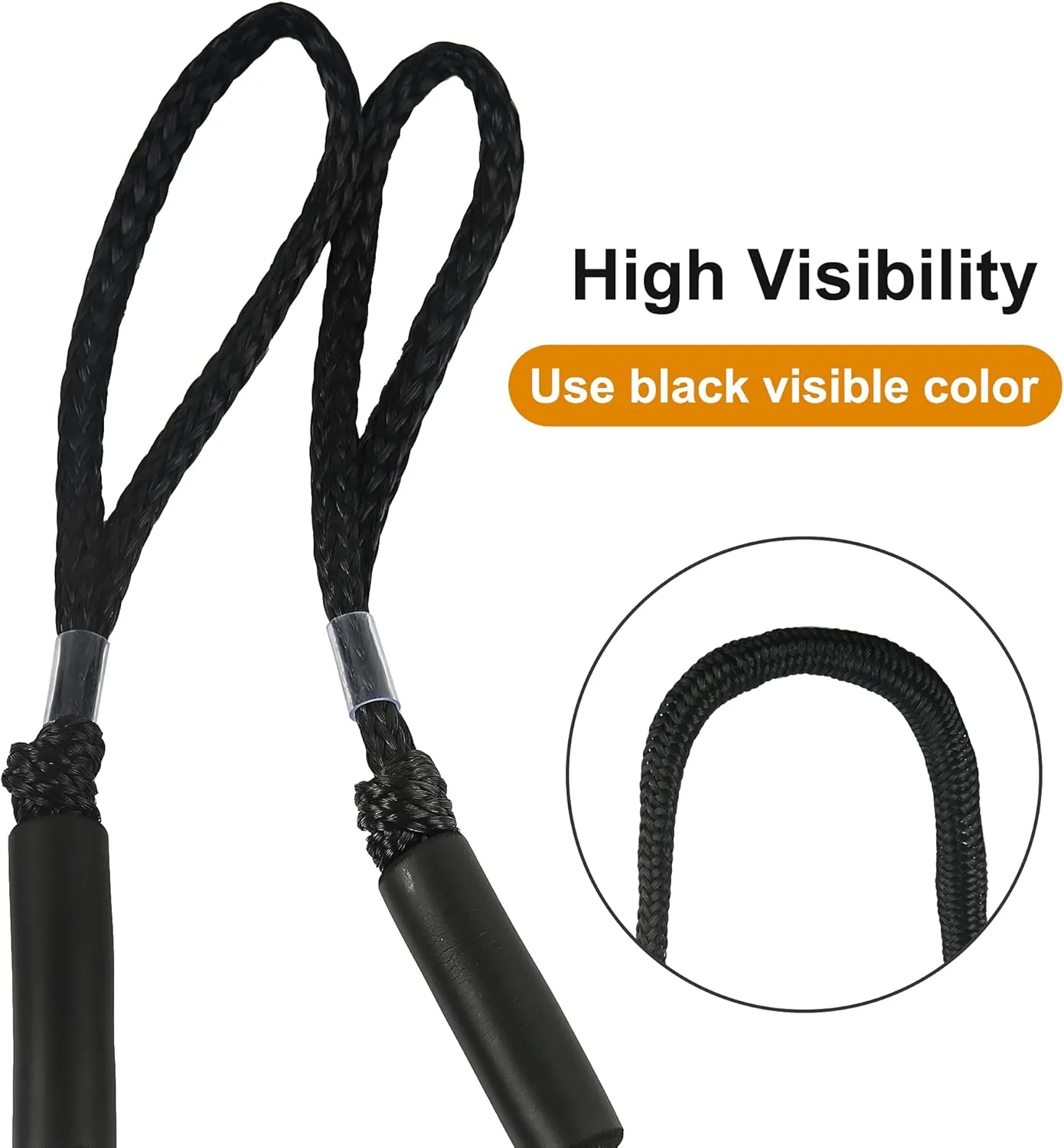 Bungee Dock Lines for Boats Mooring Rope Bungee Boat Dock Line for Jet Ski Pontoon Kayak Accessories(Black 4P)